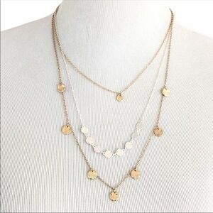 Three tier gold and silver necklace